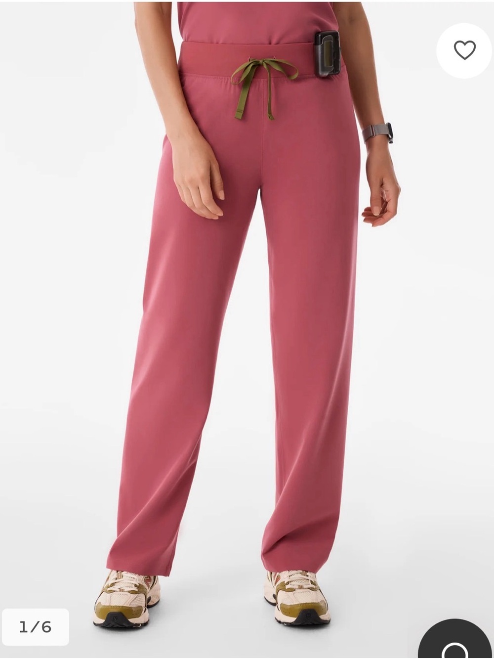 Figs Limited Edition Livingston High-Rise Straight-Leg Scrub Pant in Dusty Rose
